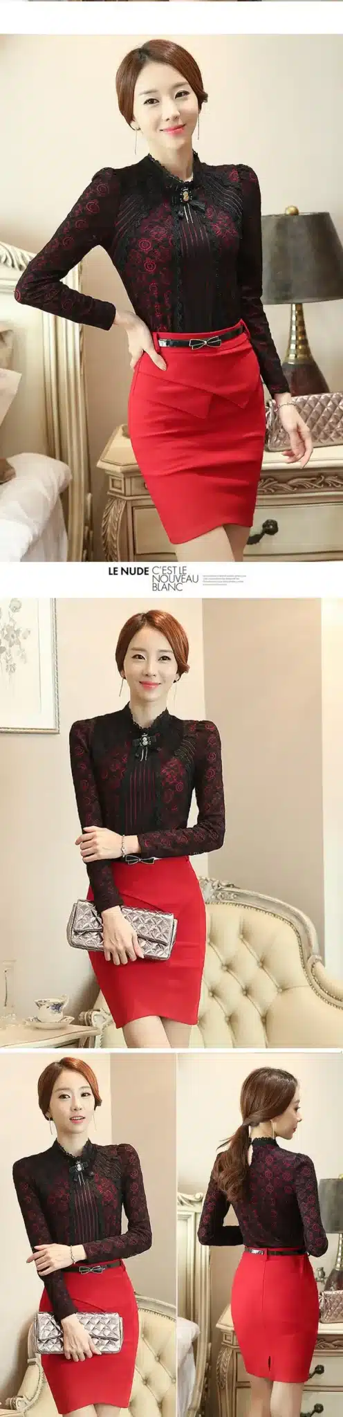 Dingaozlz Royal Elegant Women shirt 2017 Spring Fashion Ladies Lace blouse Plus size Female Lace Tops New brand Women clothing 24