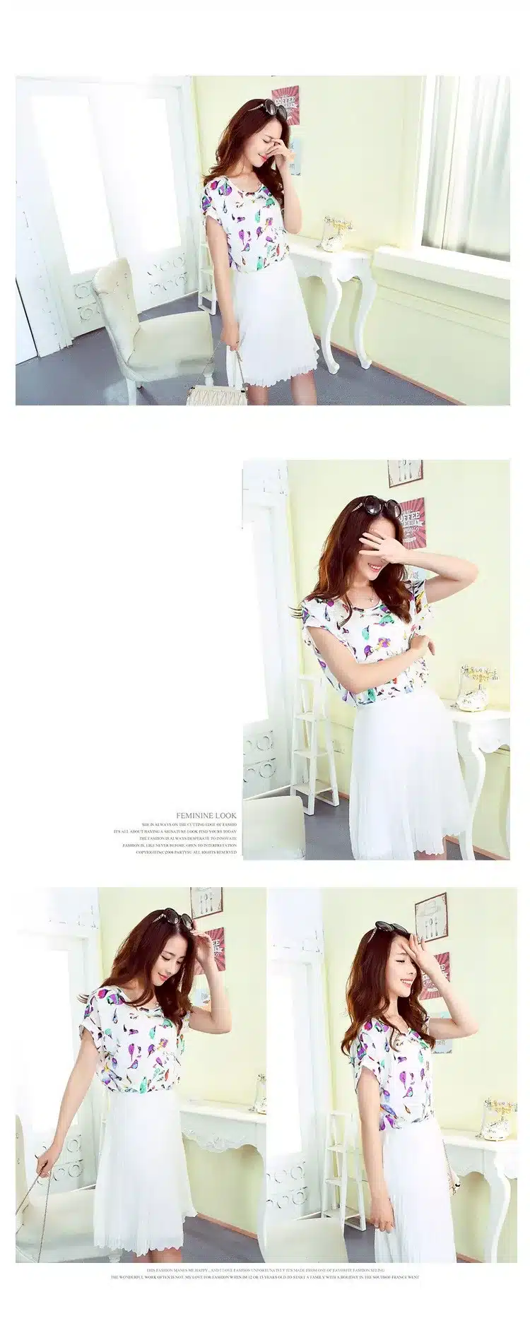 Women Blouses Shirts Chiffon Feminina Top Tee Short Shirt Woman Clothing Blusa Camisa Summer Tops Shirt Floral Fashion 25
