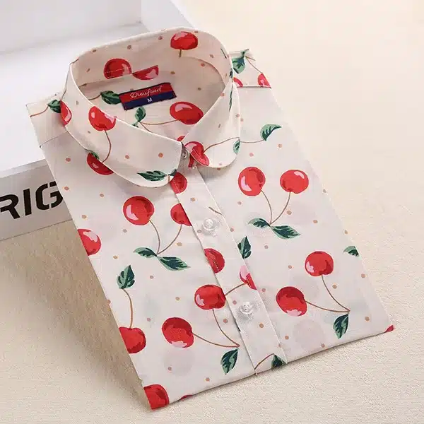 Dioufond Autumn Shirts Women Floral Cotton Blouses Vintage Elegant Ladies Tops Female Print Shirt Long Sleeve Plus Size Blusas 12