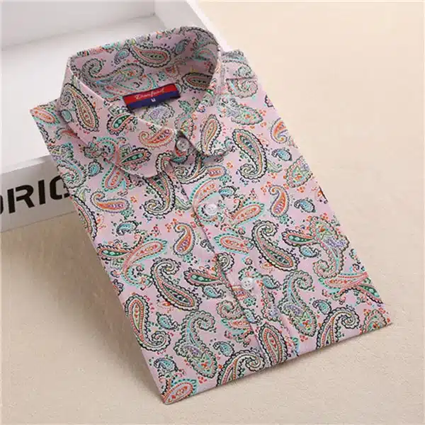 Dioufond Autumn Shirts Women Floral Cotton Blouses Vintage Elegant Ladies Tops Female Print Shirt Long Sleeve Plus Size Blusas 13