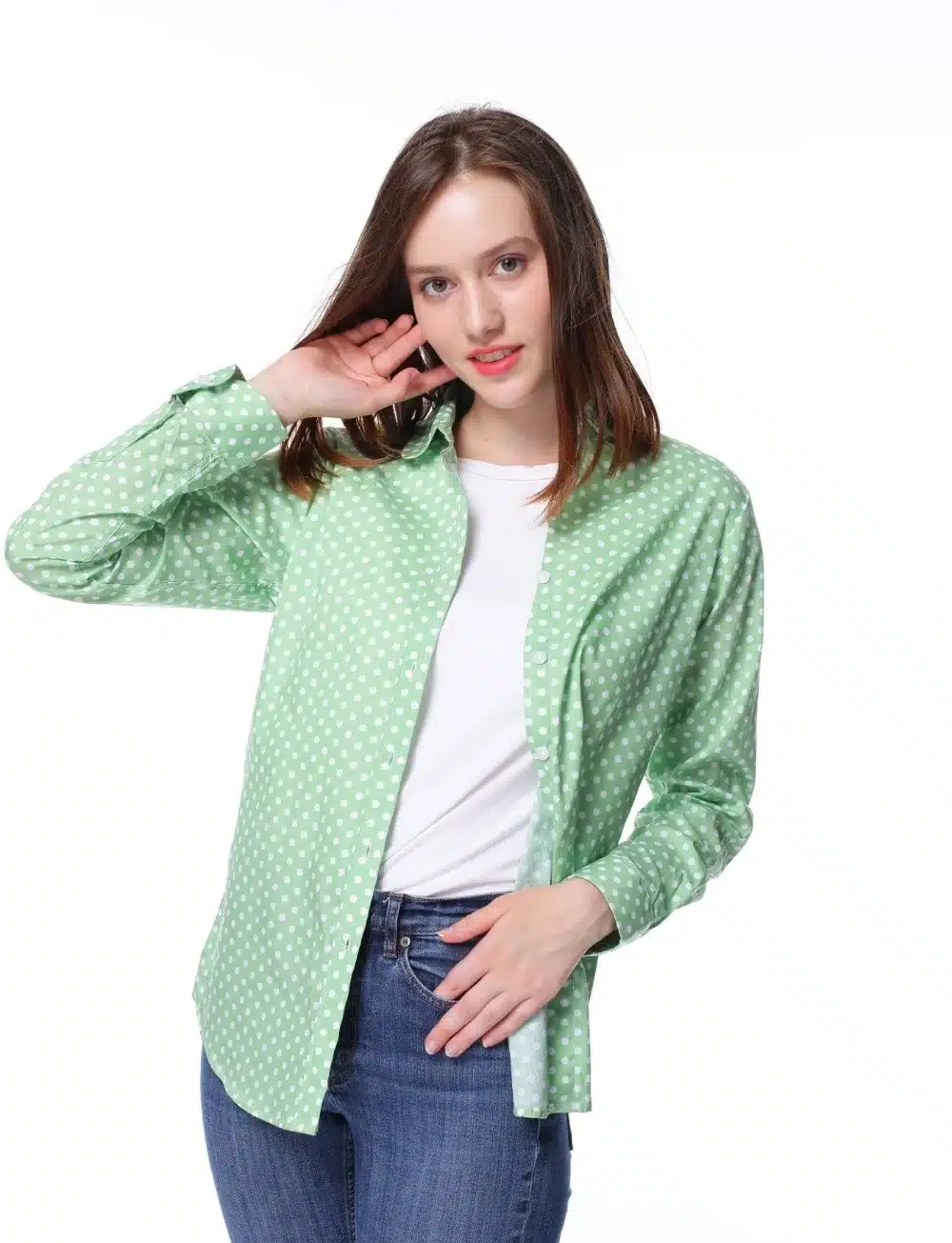 New Brand Red Polka Dot Shirt Dots Women Shirts Bohemia Long Sleeve Blouses Red Dot White Women Shirts Blouses Blusa Mujer 17
