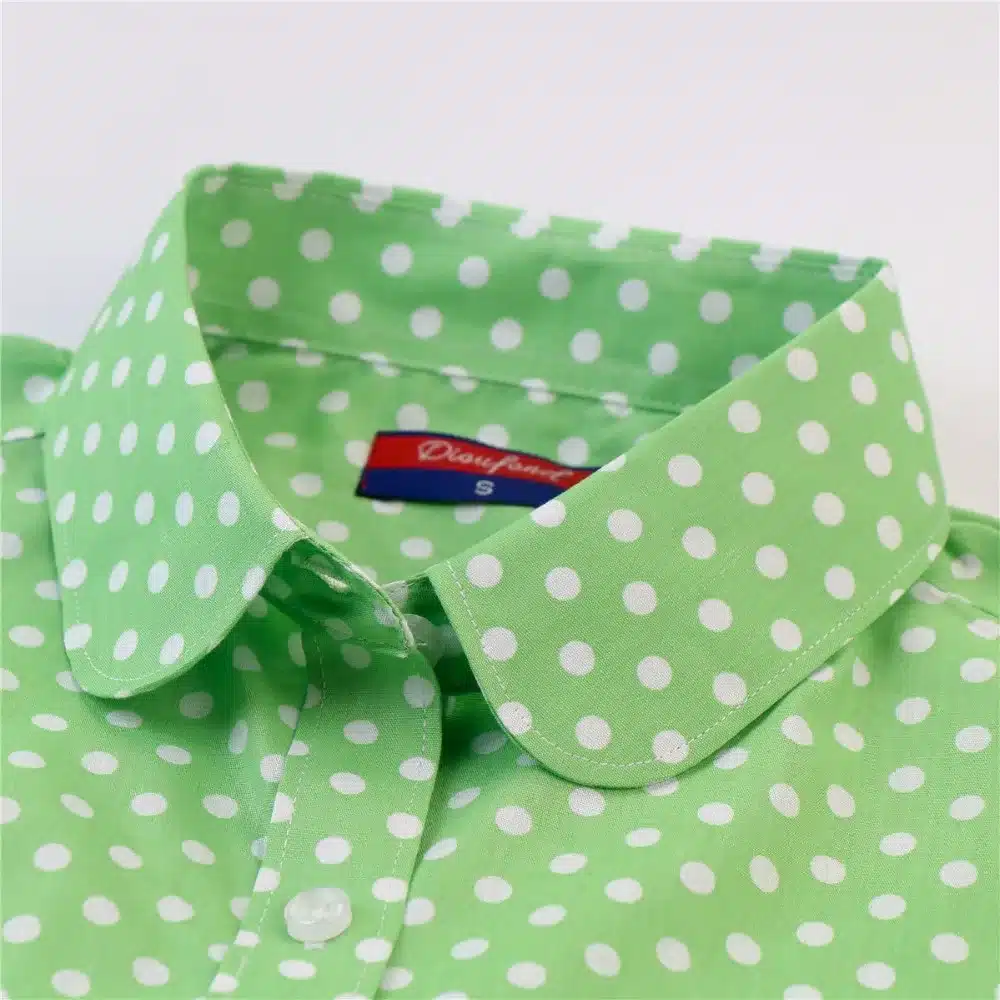 New Brand Red Polka Dot Shirt Dots Women Shirts Bohemia Long Sleeve Blouses Red Dot White Women Shirts Blouses Blusa Mujer 18