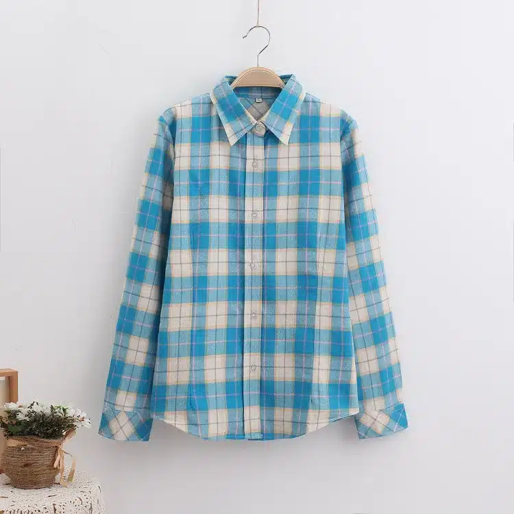 2017 Brand New Fashion Plaid Shirt Female Casual Style Women Blouses Long Sleeve Flannel Shirt Plus Size Cotton Blusas Tops 5XL 45