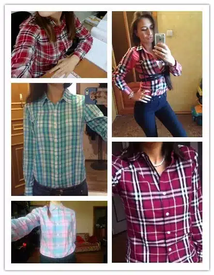 Dioufond Red Plaid Shirts Women Blouses Long Sleeve Turn-down Collar Plaid Shirts Women Casual Cotton Shirt Blusas Femininas 11