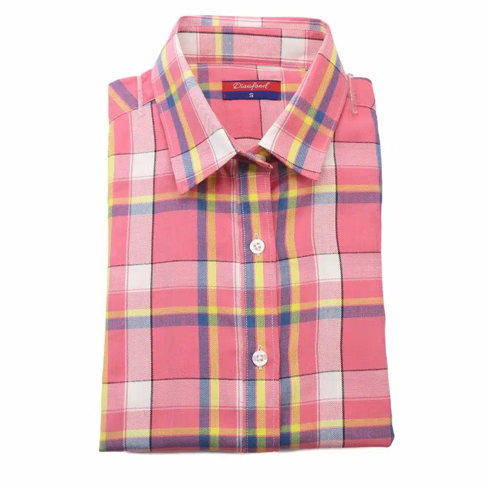 Dioufond Red Plaid Shirts Women Blouses Long Sleeve Turn-down Collar Plaid Shirts Women Casual Cotton Shirt Blusas Femininas 15
