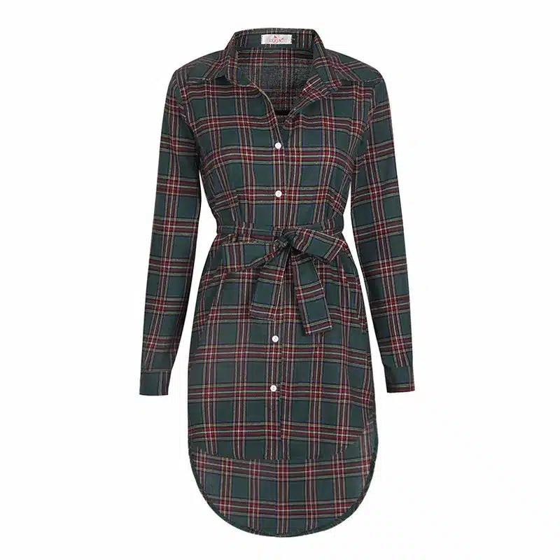 Fashion Women Blouses Long Sleeve Plaid Shirts Turn Down Collar Shirt Casual Ladies Tops Tunic Feminine Irregular Blouses LJ5932 15