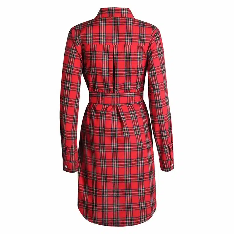 Fashion Women Blouses Long Sleeve Plaid Shirts Turn Down Collar Shirt Casual Ladies Tops Tunic Feminine Irregular Blouses LJ5932 20