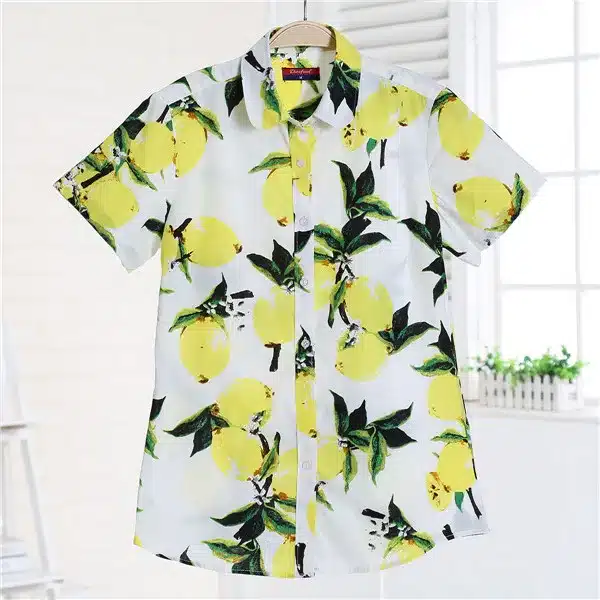 Dioufond Summer Short Sleeve Animal Print Blouses New Turn Down Collar Cotton Casual Women Shirts Plus Size 5XL Tops 2017 7