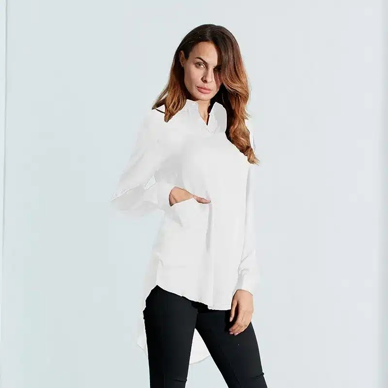 Zanzea Blusas Femininas 2018 Sexy Women See Through Chiffon Shirts Long Sleeve Pocket Casual Blouse Tops Plus Size XS-6XL 12