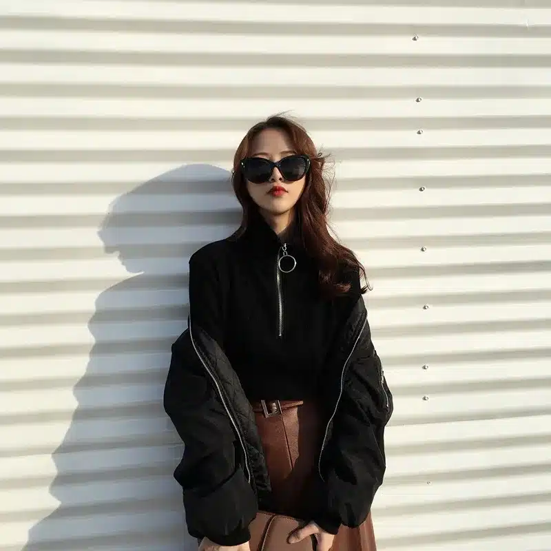 Harajuku Vintage Circle Ring Long Sleeve Tee Turtleneck Zipper Knitted Pullover 121116 28