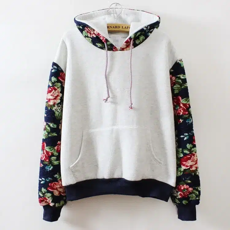 New Retro Flowers Spell Color Long Sleeve Hooded Sweatshirt Women Hoodies Fashion Casual Female Tracksuits S-XL Wholesale 9