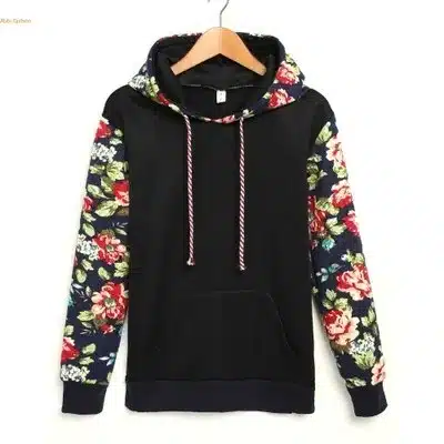 New Retro Flowers Spell Color Long Sleeve Hooded Sweatshirt Women Hoodies Fashion Casual Female Tracksuits S-XL Wholesale 17