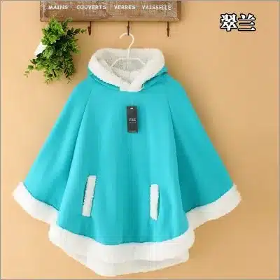 Autumn Japanese Batwing Sleeve Pullovers Hoodies Soft Fleece Girls Ball Doll Cloak Sweet Winter Warm Cape Cute Women Pullover 8