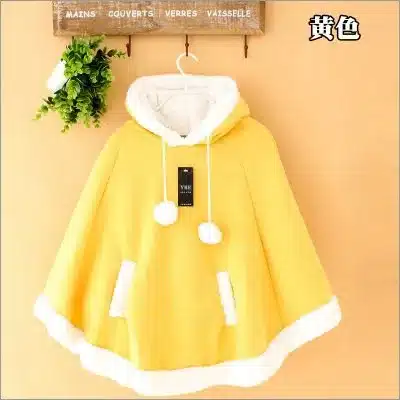 Autumn Japanese Batwing Sleeve Pullovers Hoodies Soft Fleece Girls Ball Doll Cloak Sweet Winter Warm Cape Cute Women Pullover 10