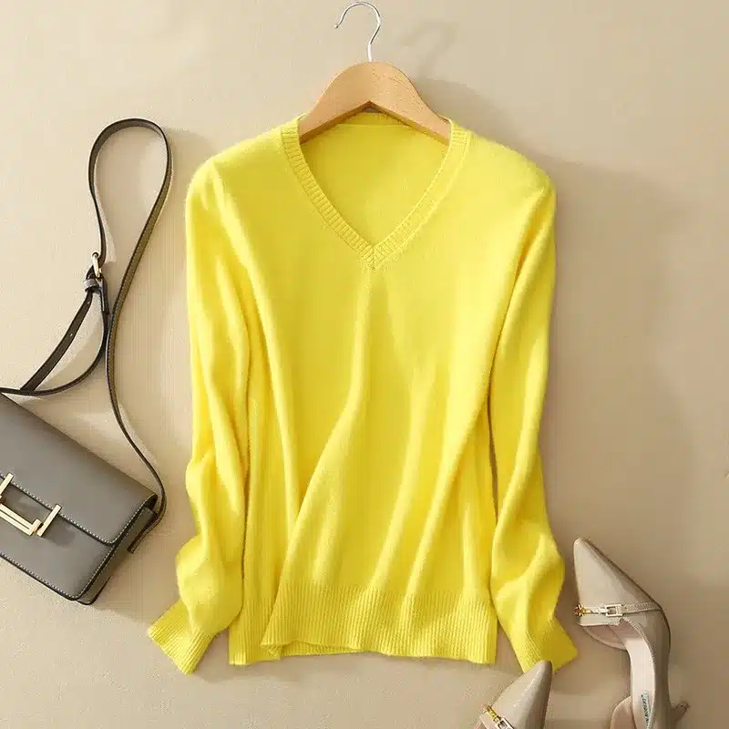 Cashmere Sweater V Neck Women Fashion Autumn Pullovers Knit Cashmere Sweater Women Slim Knit Coat Female Blouse Winter Knitwear 10