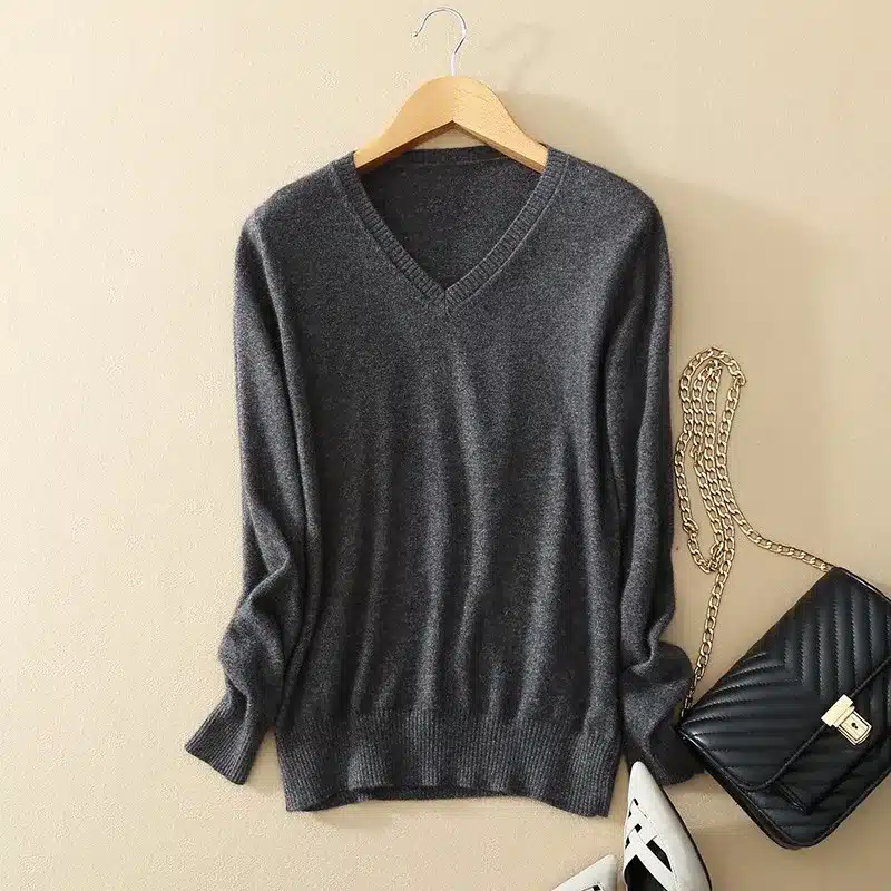 Cashmere Sweater V Neck Women Fashion Autumn Pullovers Knit Cashmere Sweater Women Slim Knit Coat Female Blouse Winter Knitwear 11