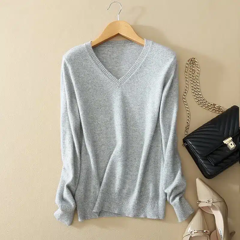 Cashmere Sweater V Neck Women Fashion Autumn Pullovers Knit Cashmere Sweater Women Slim Knit Coat Female Blouse Winter Knitwear 14
