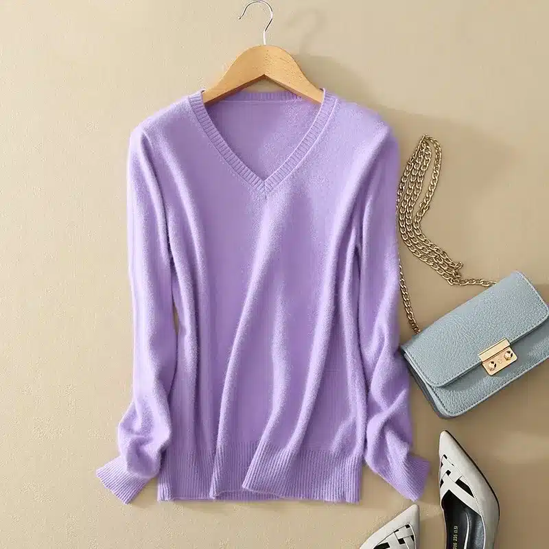Cashmere Sweater V Neck Women Fashion Autumn Pullovers Knit Cashmere Sweater Women Slim Knit Coat Female Blouse Winter Knitwear 17