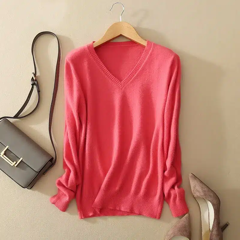 Cashmere Sweater V Neck Women Fashion Autumn Pullovers Knit Cashmere Sweater Women Slim Knit Coat Female Blouse Winter Knitwear 18