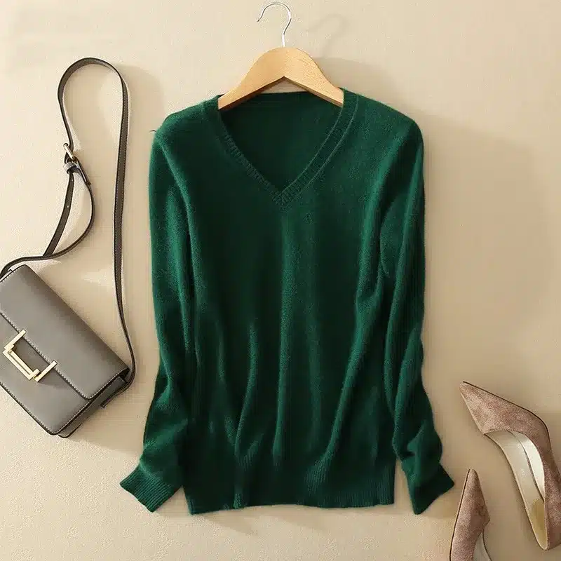 Cashmere Sweater V Neck Women Fashion Autumn Pullovers Knit Cashmere Sweater Women Slim Knit Coat Female Blouse Winter Knitwear 23