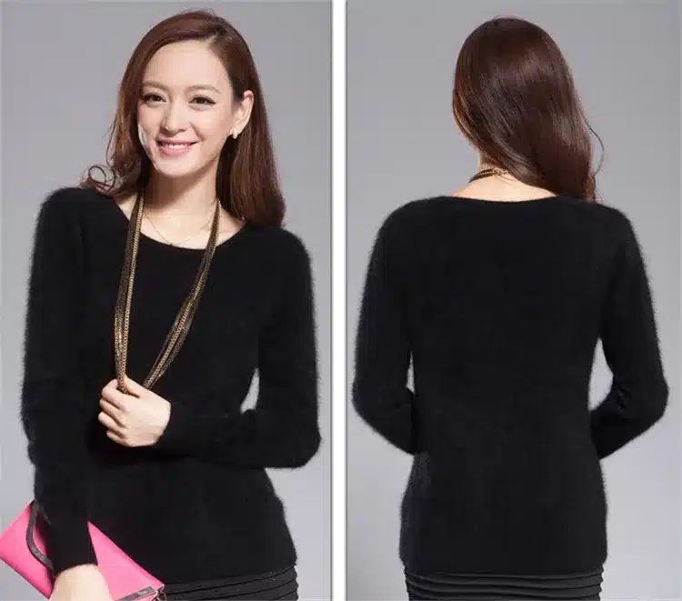 2017 winter warm sweater women soft comfortable mink cashmere sweaters o-neck Slim bottoming knitted thick pullover 17