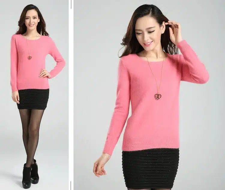2017 winter warm sweater women soft comfortable mink cashmere sweaters o-neck Slim bottoming knitted thick pullover 34