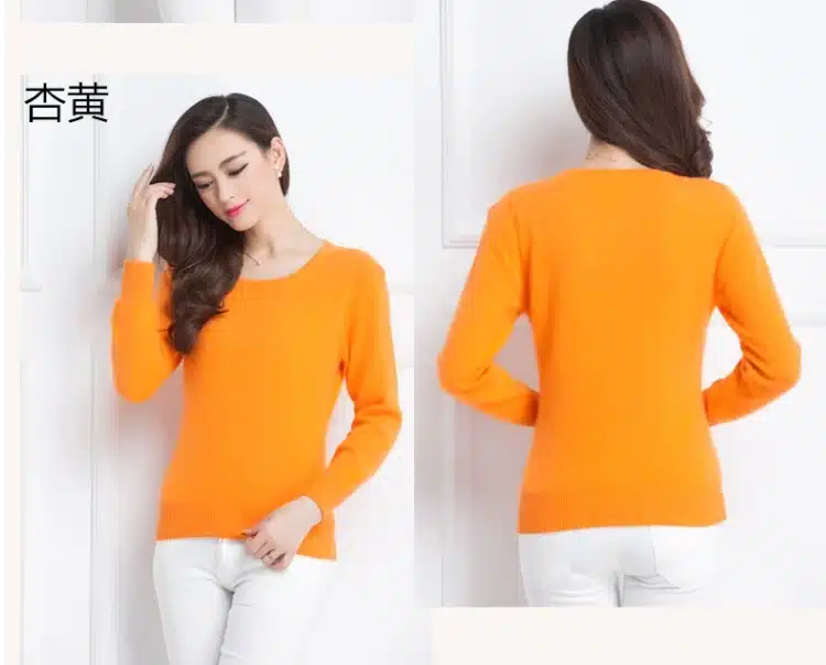 2017 winter warm sweater women soft comfortable mink cashmere sweaters o-neck Slim bottoming knitted thick pullover 36