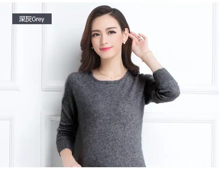 2017 winter warm sweater women soft comfortable mink cashmere sweaters o-neck Slim bottoming knitted thick pullover 38