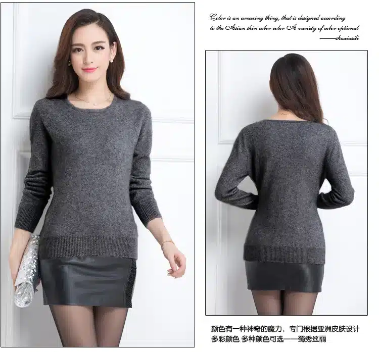2017 winter warm sweater women soft comfortable mink cashmere sweaters o-neck Slim bottoming knitted thick pullover 39
