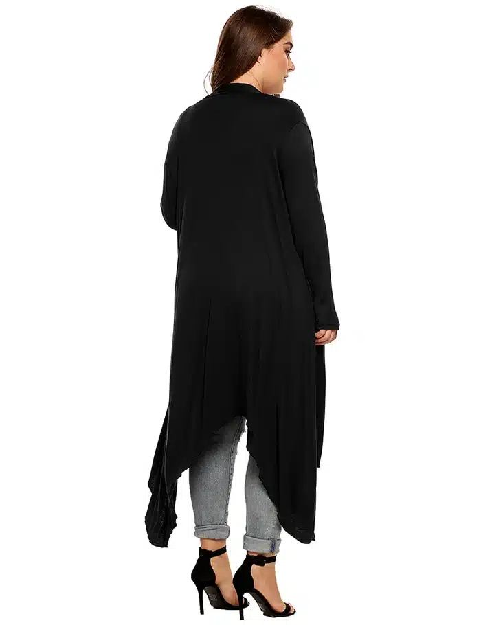 IN'VOLAND Women Cardigan Jacket Plus Size Autumn Open Front Solid Draped Lady Large Long Large Sweater Big Oversized L-5XL 18