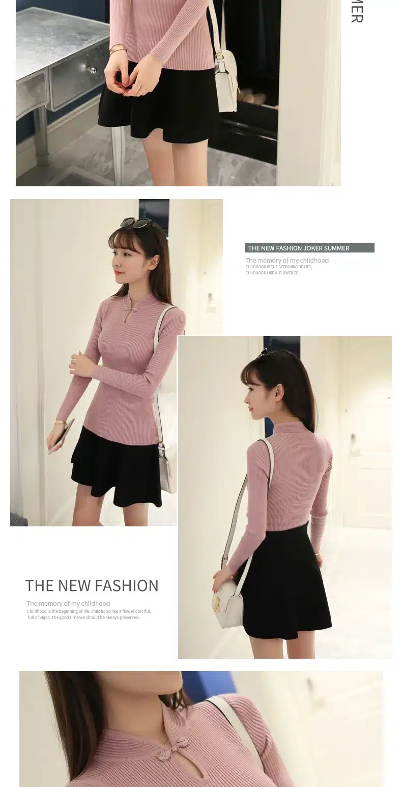 OHCLOTHING Hot 2017 Winter New Fashion Thickened half turtleneck sweater short female thread tight all-match solid new shirt 7