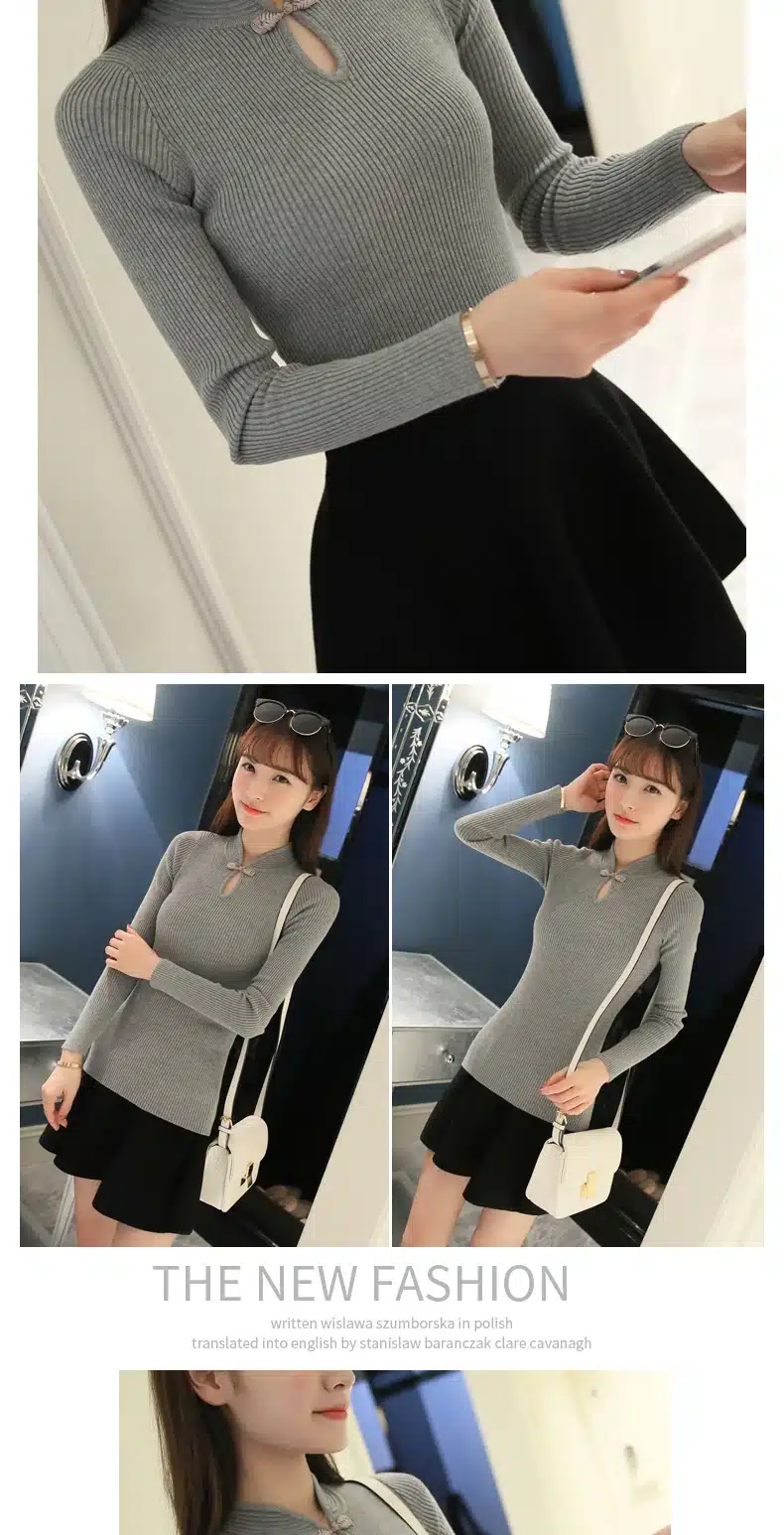 OHCLOTHING Hot 2017 Winter New Fashion Thickened half turtleneck sweater short female thread tight all-match solid new shirt 11