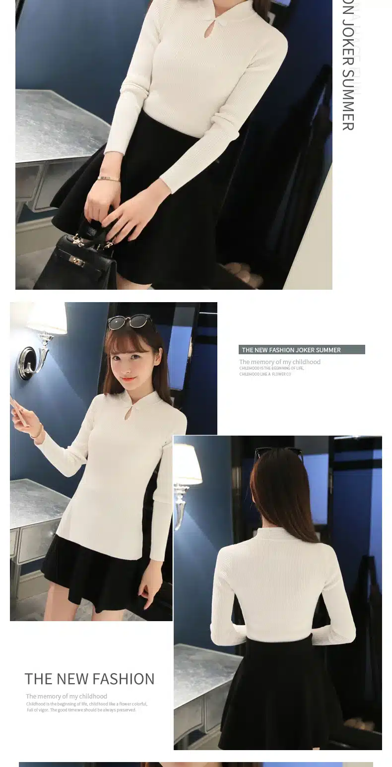 OHCLOTHING Hot 2017 Winter New Fashion Thickened half turtleneck sweater short female thread tight all-match solid new shirt 13