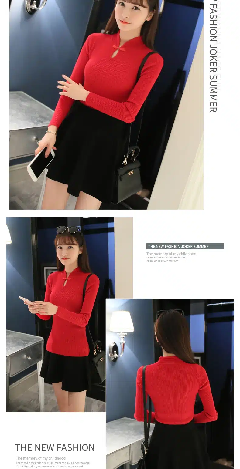 OHCLOTHING Hot 2017 Winter New Fashion Thickened half turtleneck sweater short female thread tight all-match solid new shirt 16