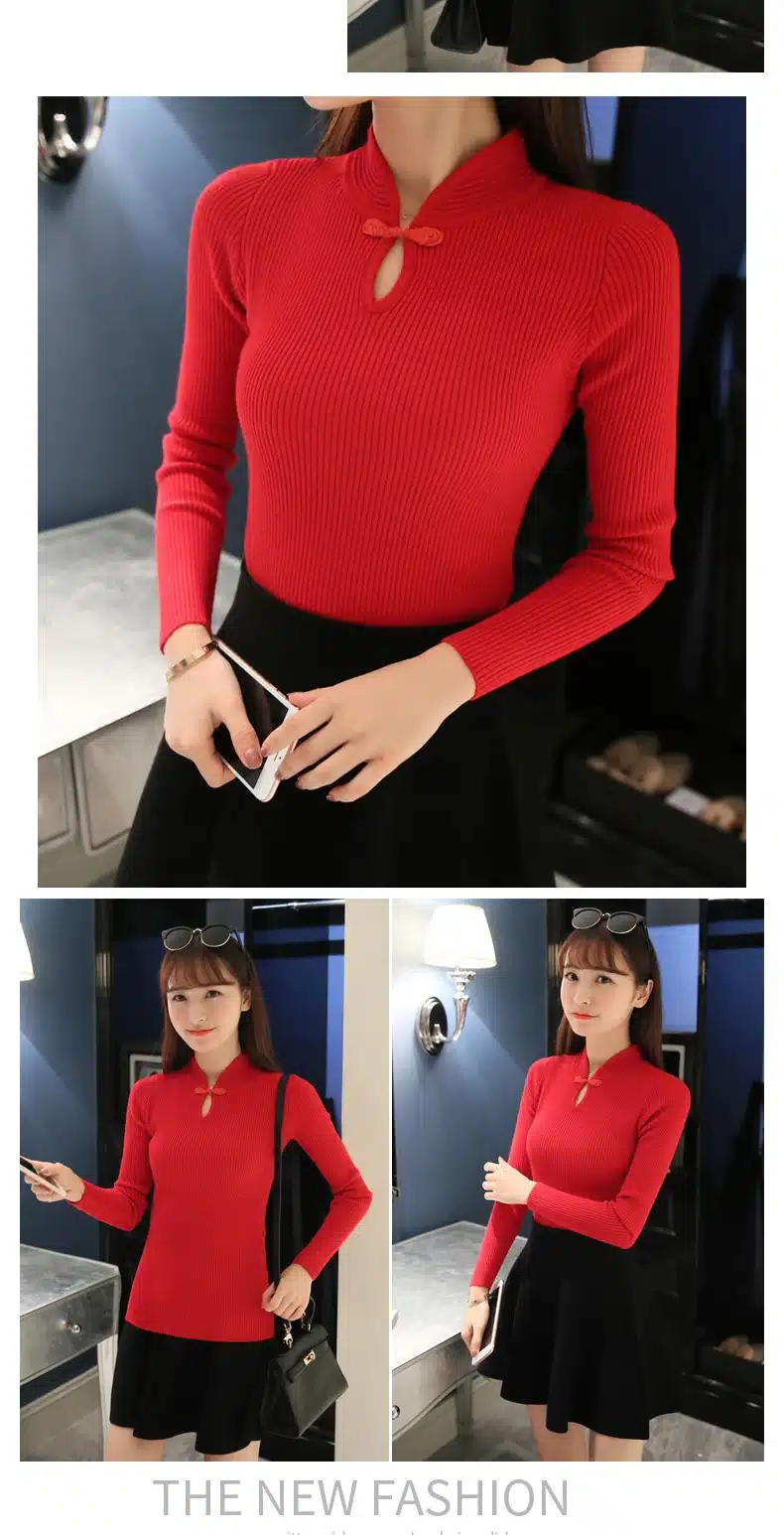 OHCLOTHING Hot 2017 Winter New Fashion Thickened half turtleneck sweater short female thread tight all-match solid new shirt 17