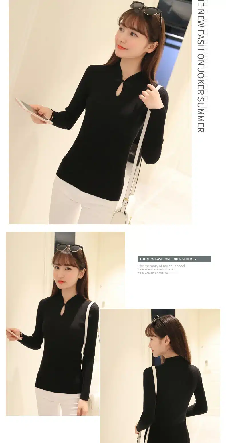 OHCLOTHING Hot 2017 Winter New Fashion Thickened half turtleneck sweater short female thread tight all-match solid new shirt 19