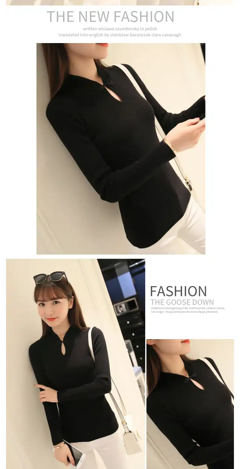 OHCLOTHING Hot 2017 Winter New Fashion Thickened half turtleneck sweater short female thread tight all-match solid new shirt 21