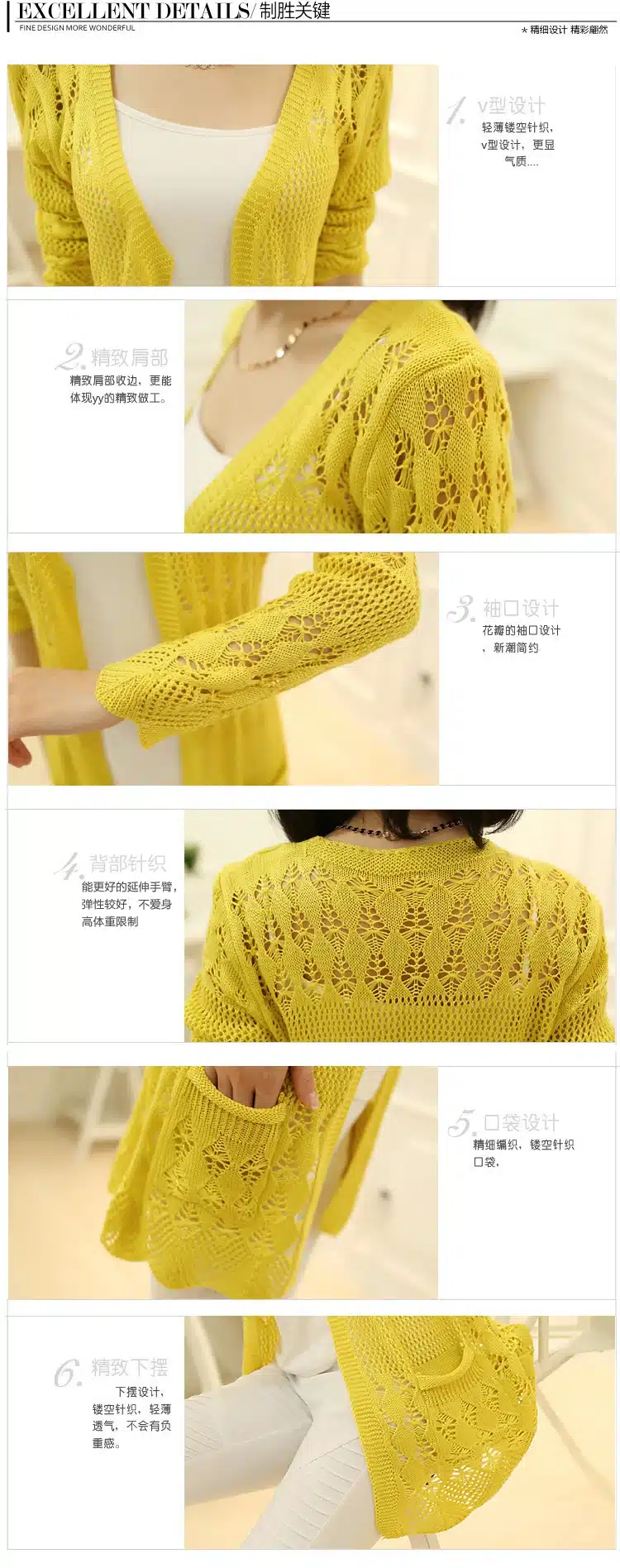 2018 Fashion Knitted Cardigan Loose Pocket Hollow Long Sleeve Women Sweater Female Cardigans Women's Coats Sweaters Outerwear 22