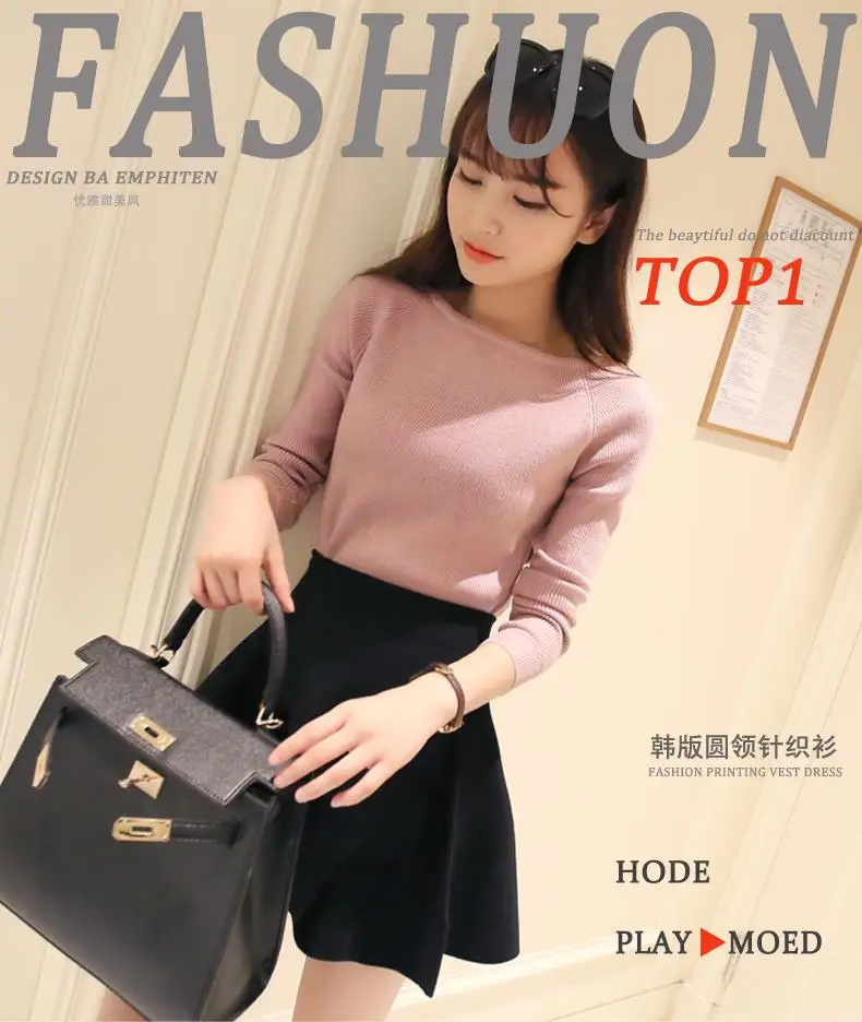 2017 Spring Autumn cashmere sweater women fashion sexy big o-neck women sweaters and pullover warm Long sleeve Knitted Sweater 18