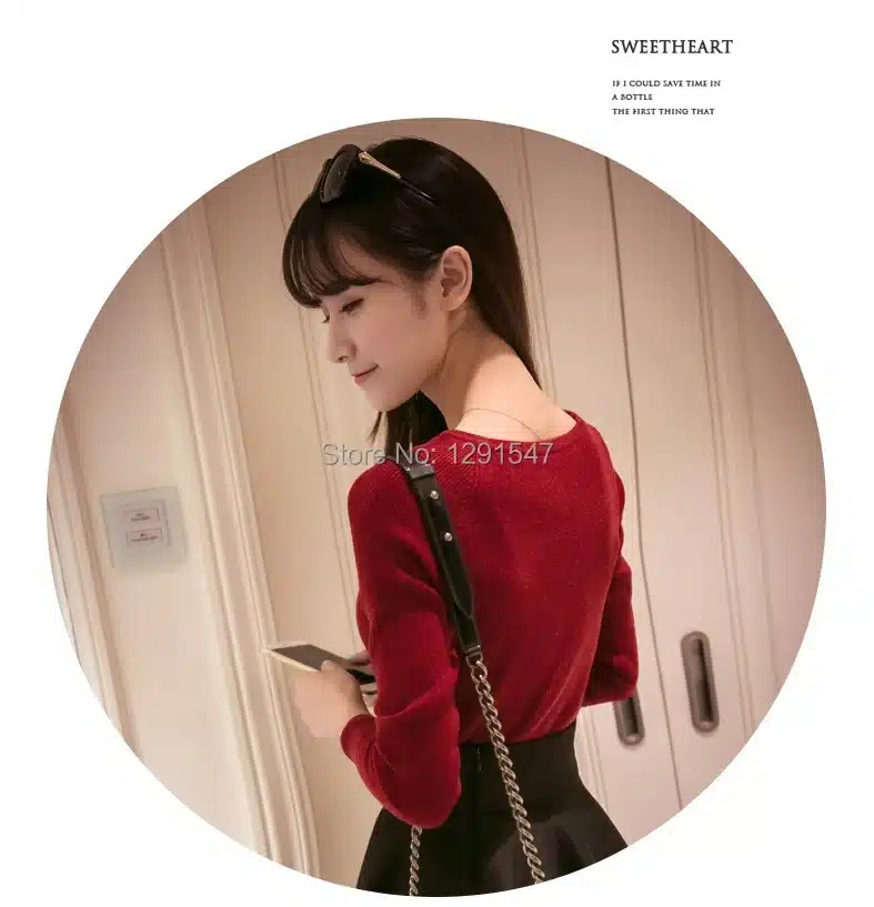 2017 Spring Autumn cashmere sweater women fashion sexy big o-neck women sweaters and pullover warm Long sleeve Knitted Sweater 26