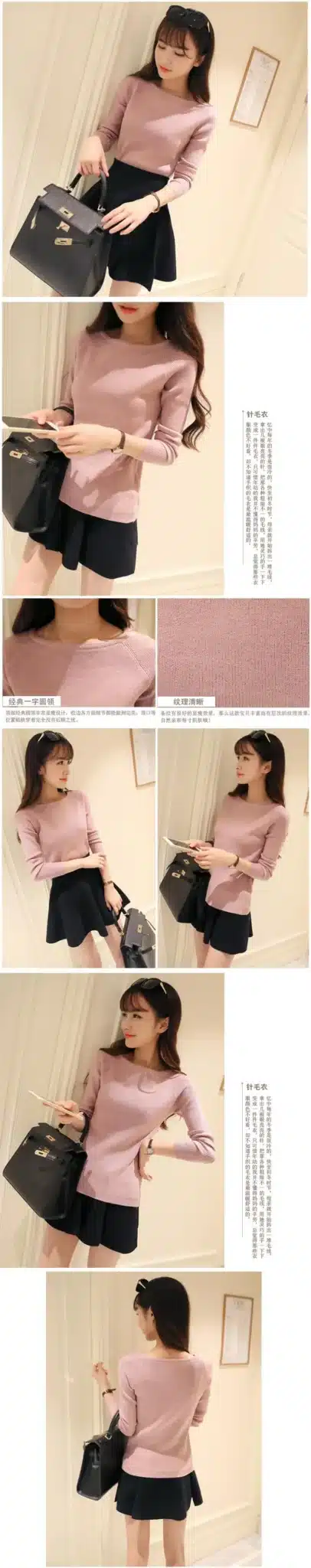2017 Spring Autumn cashmere sweater women fashion sexy big o-neck women sweaters and pullover warm Long sleeve Knitted Sweater 27