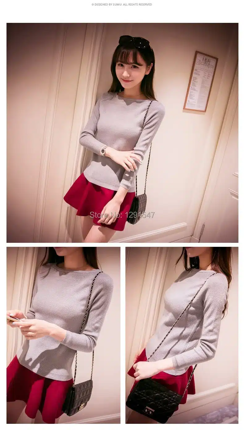 2017 Spring Autumn cashmere sweater women fashion sexy big o-neck women sweaters and pullover warm Long sleeve Knitted Sweater 28