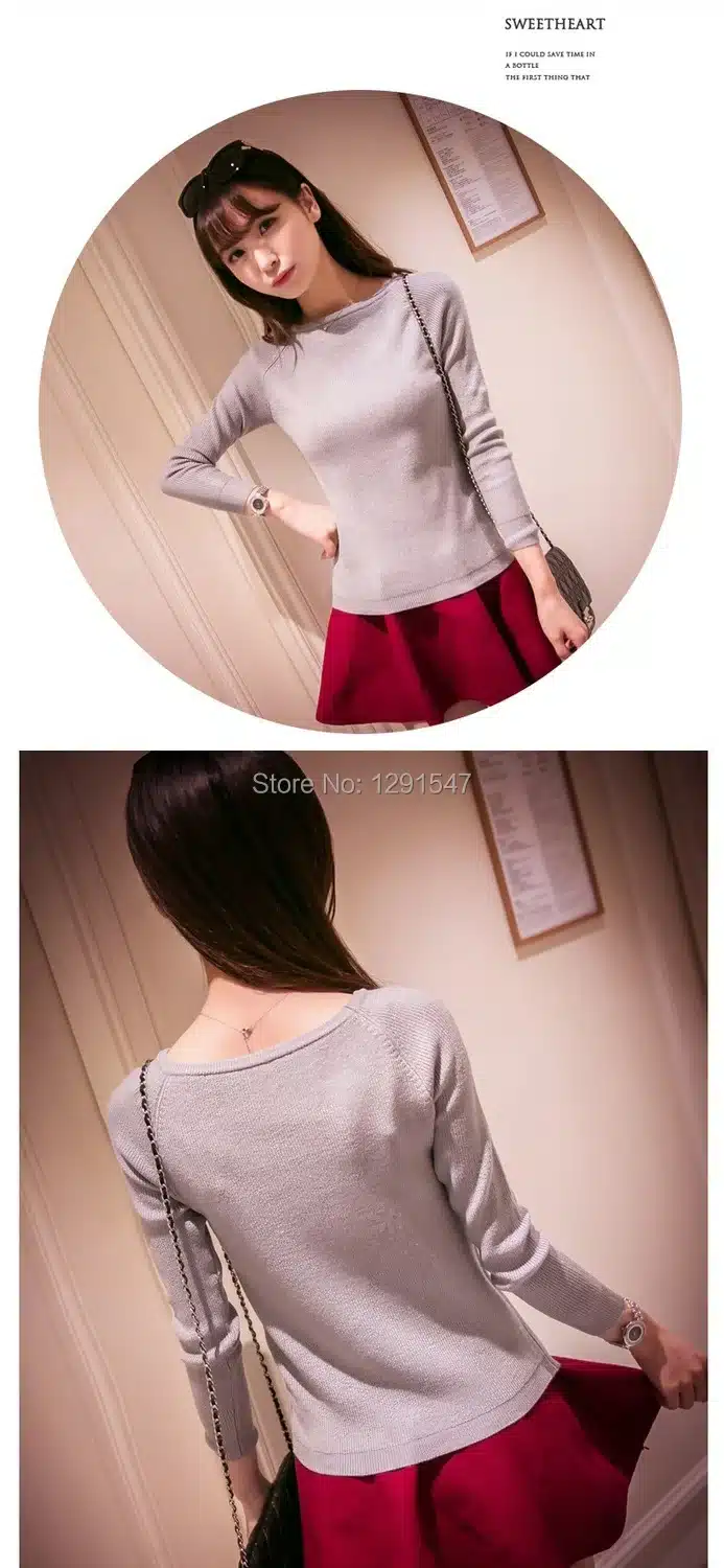 2017 Spring Autumn cashmere sweater women fashion sexy big o-neck women sweaters and pullover warm Long sleeve Knitted Sweater 29