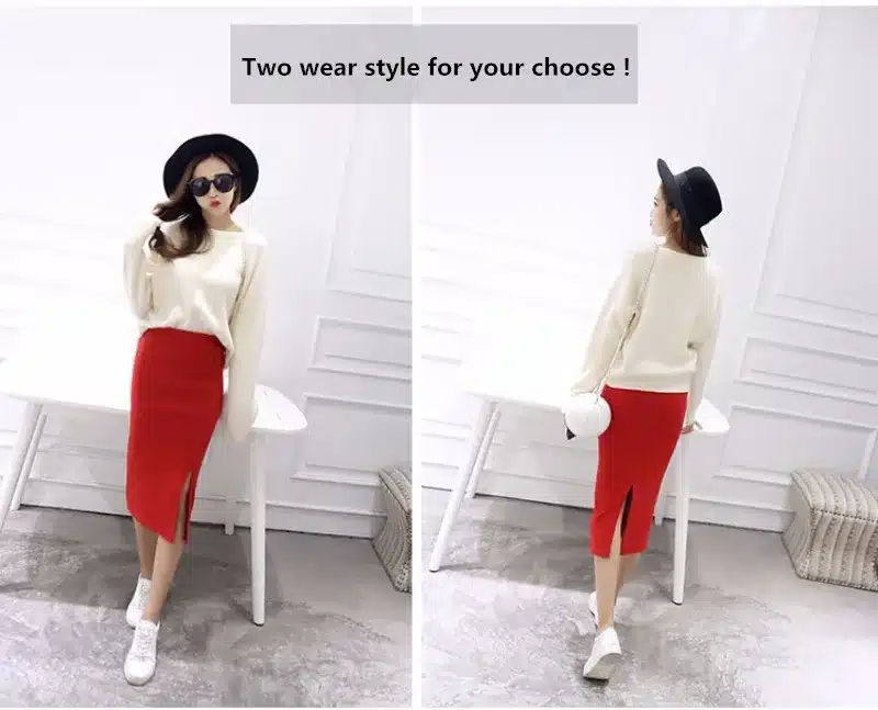 2016 Summer skirts Sexy Chic Pencil Skirts Women Skirt Wool Rib Knit Long Skirt Package Hip Split Waist midi skirt maxi A919 7