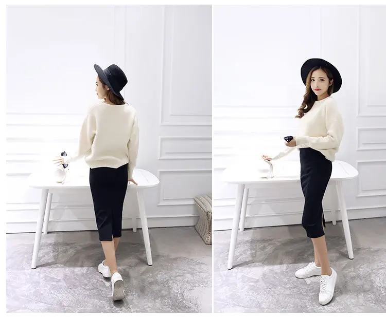2016 Summer skirts Sexy Chic Pencil Skirts Women Skirt Wool Rib Knit Long Skirt Package Hip Split Waist midi skirt maxi A919 9