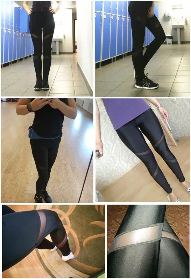 CHRLEISURE Sexy Women Leggings Gothic Insert Mesh Design Trousers Pants Big Size Black Capris Sportswear New Fitness Leggings 2