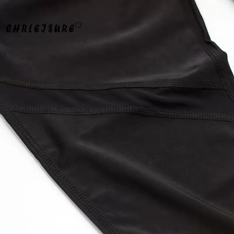 CHRLEISURE Sexy Women Leggings Gothic Insert Mesh Design Trousers Pants Big Size Black Capris Sportswear New Fitness Leggings 22