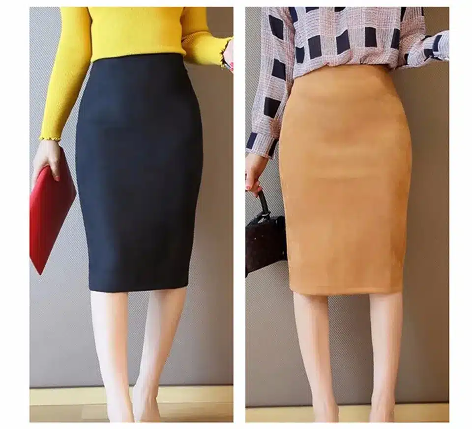 Neophil 2018 Summer Gray Pink Women Suede Midi Pencil Skirts Causal High Waist Sexy Stretch Ladies Office Work Wear Saia S1009 9
