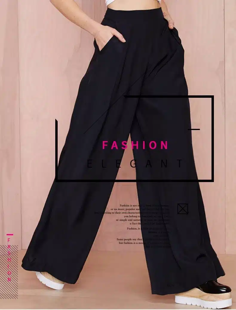 HDY Haoduoyi Women Black pants casual loose pants wide leg women pants for wholesale and free shipping Ladies Trousers 14