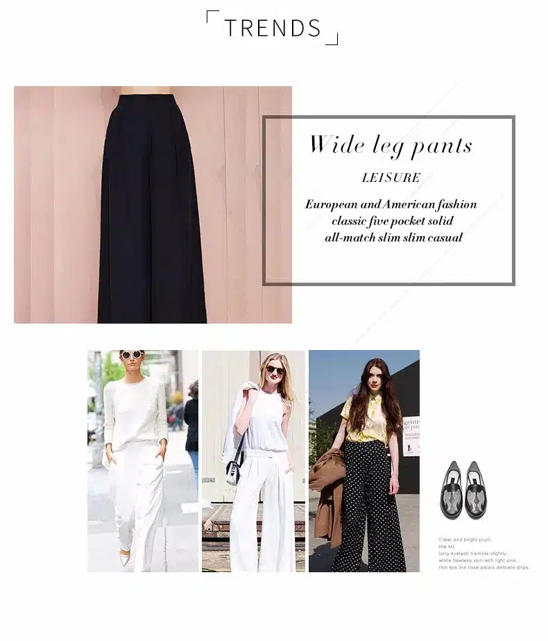 HDY Haoduoyi Women Black pants casual loose pants wide leg women pants for wholesale and free shipping Ladies Trousers 15